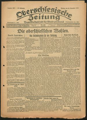 Oberschlesische Zeitung vom 20.11.1922