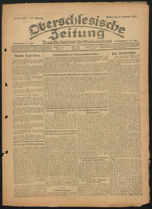 Oberschlesische Zeitung vom 24.11.1922