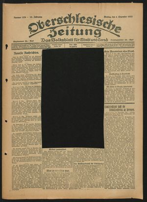 Oberschlesische Zeitung on Dec 4, 1922