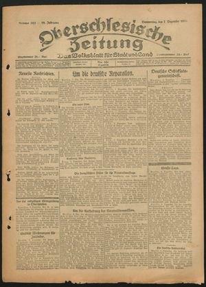 Oberschlesische Zeitung vom 07.12.1922