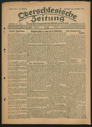 Oberschlesische Zeitung vom 09.12.1922