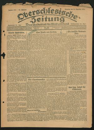 Oberschlesische Zeitung vom 12.12.1922