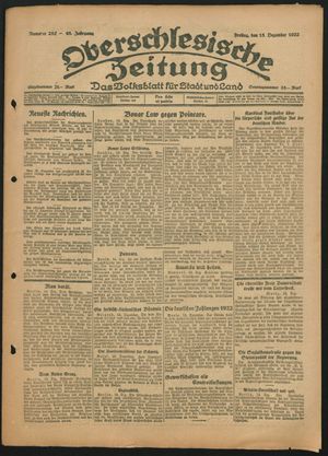 Oberschlesische Zeitung vom 15.12.1922