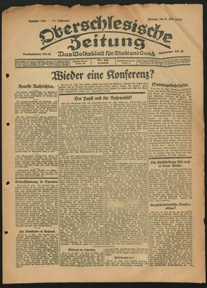 Oberschlesische Zeitung on Jul 9, 1923