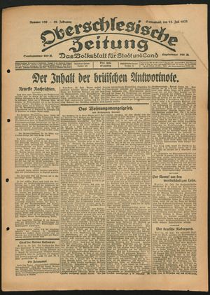 Oberschlesische Zeitung vom 14.07.1923