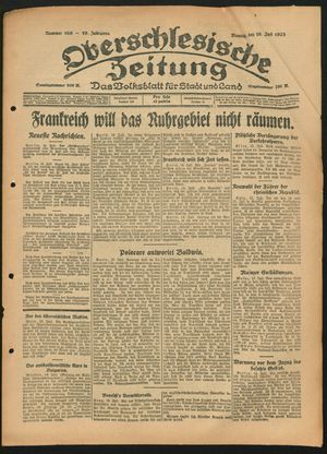 Oberschlesische Zeitung vom 16.07.1923