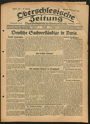 Oberschlesische Zeitung vom 18.07.1923