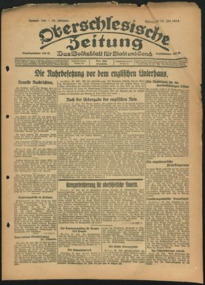 Oberschlesische Zeitung vom 23.07.1923