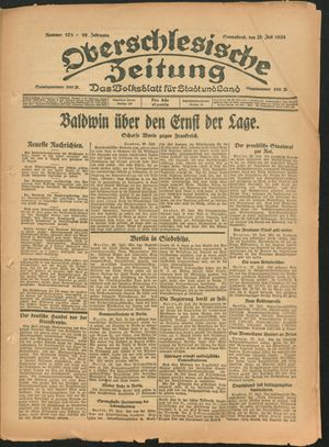 Oberschlesische Zeitung vom 28.07.1923