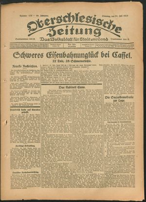 Oberschlesische Zeitung vom 31.07.1923