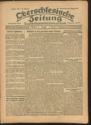 Oberschlesische Zeitung vom 02.08.1923