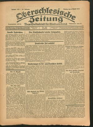 Oberschlesische Zeitung vom 06.08.1923