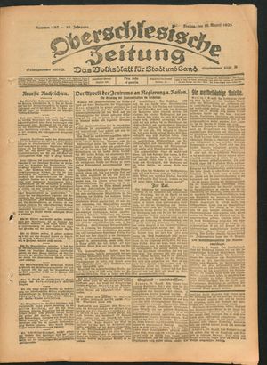 Oberschlesische Zeitung vom 10.08.1923