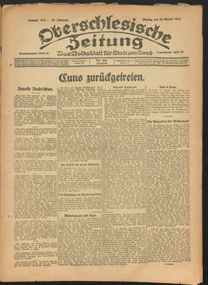 Oberschlesische Zeitung vom 13.08.1923