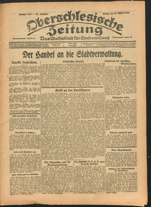 Oberschlesische Zeitung vom 17.08.1923
