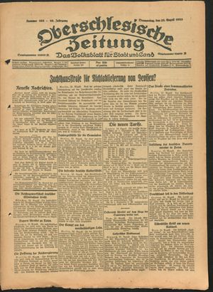 Oberschlesische Zeitung on Aug 23, 1923