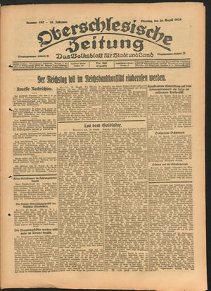 Oberschlesische Zeitung vom 28.08.1923
