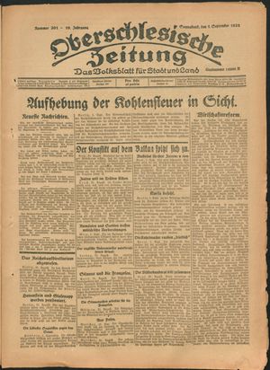 Oberschlesische Zeitung vom 01.09.1923