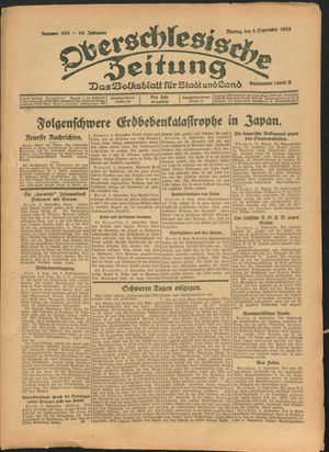 Oberschlesische Zeitung vom 03.09.1923
