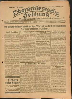 Oberschlesische Zeitung vom 05.09.1923