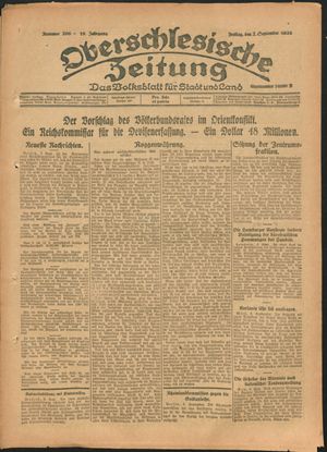 Oberschlesische Zeitung vom 07.09.1923