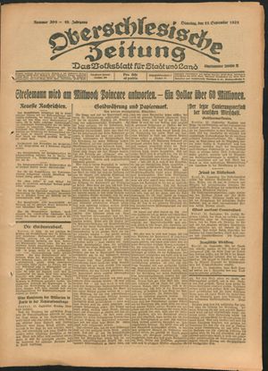 Oberschlesische Zeitung vom 11.09.1923