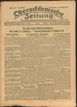 Oberschlesische Zeitung vom 13.09.1923
