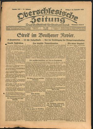 Oberschlesische Zeitung vom 14.09.1923