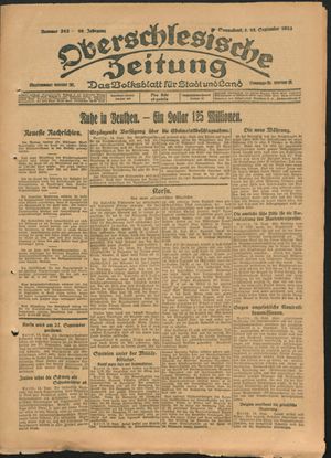 Oberschlesische Zeitung vom 15.09.1923