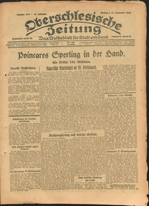 Oberschlesische Zeitung vom 17.09.1923