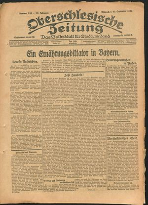 Oberschlesische Zeitung vom 19.09.1923