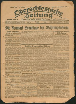 Oberschlesische Zeitung vom 26.09.1923