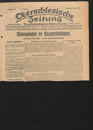 Oberschlesische Zeitung vom 07.07.1924
