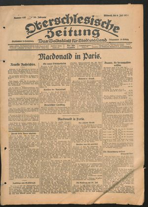 Oberschlesische Zeitung vom 09.07.1924