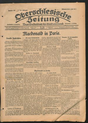 Oberschlesische Zeitung on Jul 9, 1924
