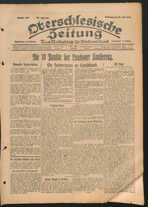 Oberschlesische Zeitung on Jul 15, 1924