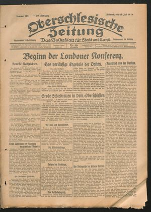 Oberschlesische Zeitung vom 16.07.1924