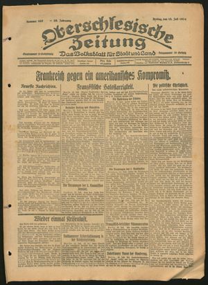 Oberschlesische Zeitung vom 18.07.1924