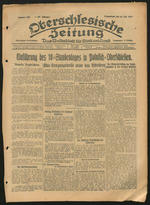 Oberschlesische Zeitung vom 19.07.1924
