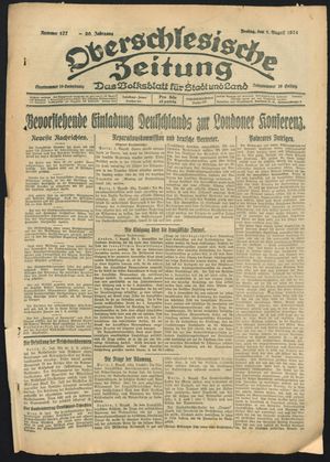 Oberschlesische Zeitung vom 01.08.1924