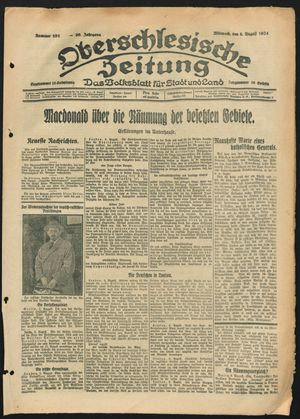 Oberschlesische Zeitung vom 06.08.1924
