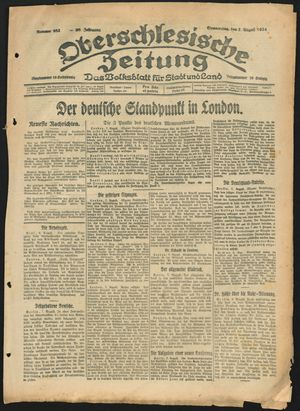 Oberschlesische Zeitung vom 07.08.1924