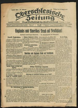 Oberschlesische Zeitung vom 15.08.1924