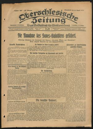 Oberschlesische Zeitung vom 16.08.1924