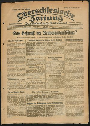 Oberschlesische Zeitung vom 22.08.1924