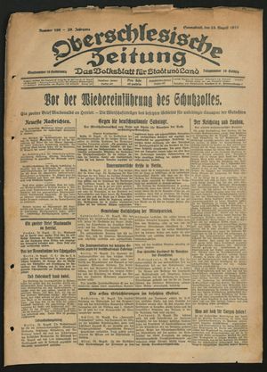 Oberschlesische Zeitung vom 23.08.1924