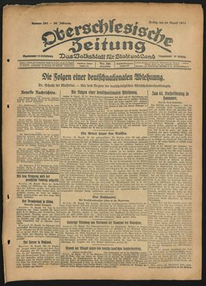 Oberschlesische Zeitung vom 29.08.1924