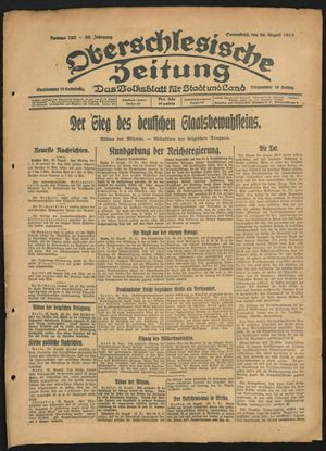 Oberschlesische Zeitung vom 30.08.1924