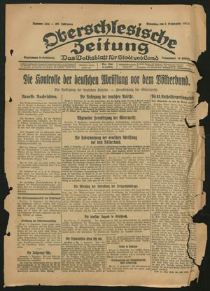Oberschlesische Zeitung vom 02.09.1924