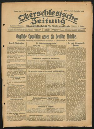 Oberschlesische Zeitung on Sep 3, 1924